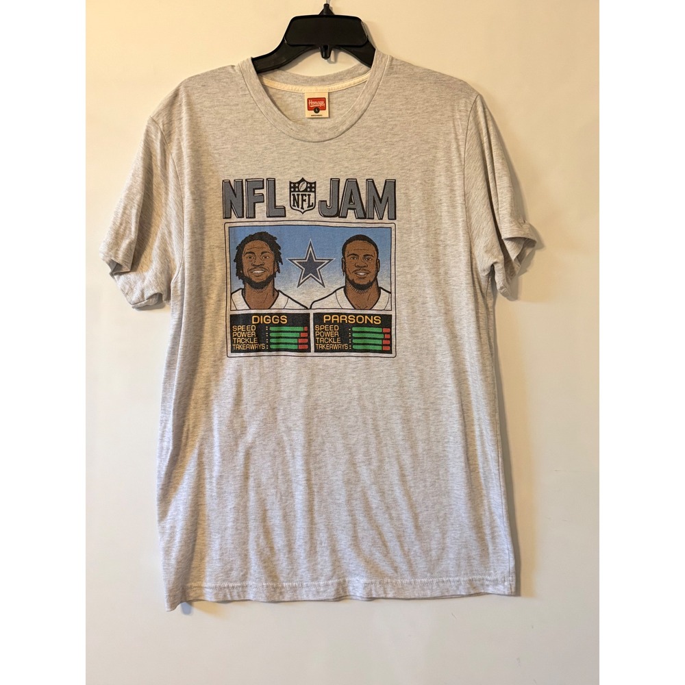 Homage NFL Jam Dallas Cowboys Diggs Parsons Heather Gray T-Shirt unisex L